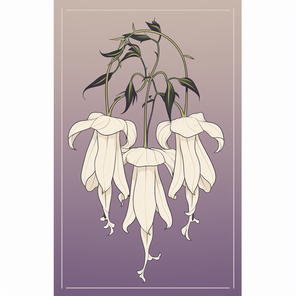 Art Nouveau Poster with Bellflowers