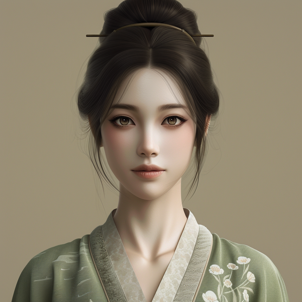 Korean woman animation with elegance and grace