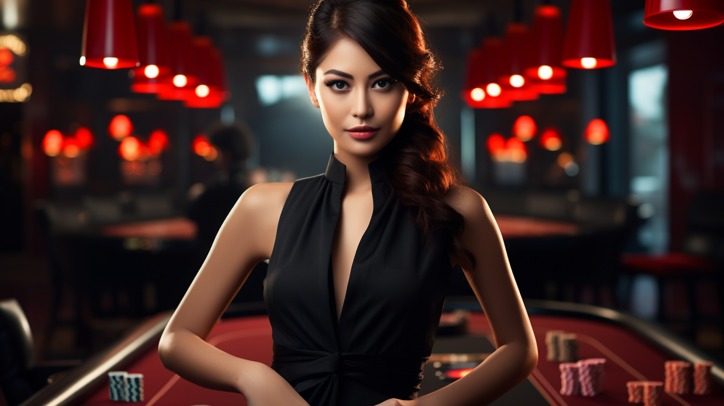 Elegant Thai Blackjack Croupier Image