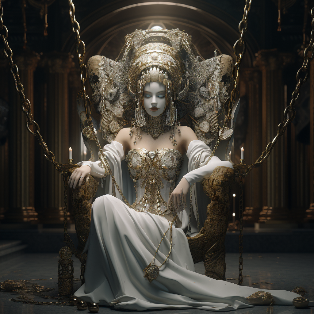 Elegant throne with mirror backdrop