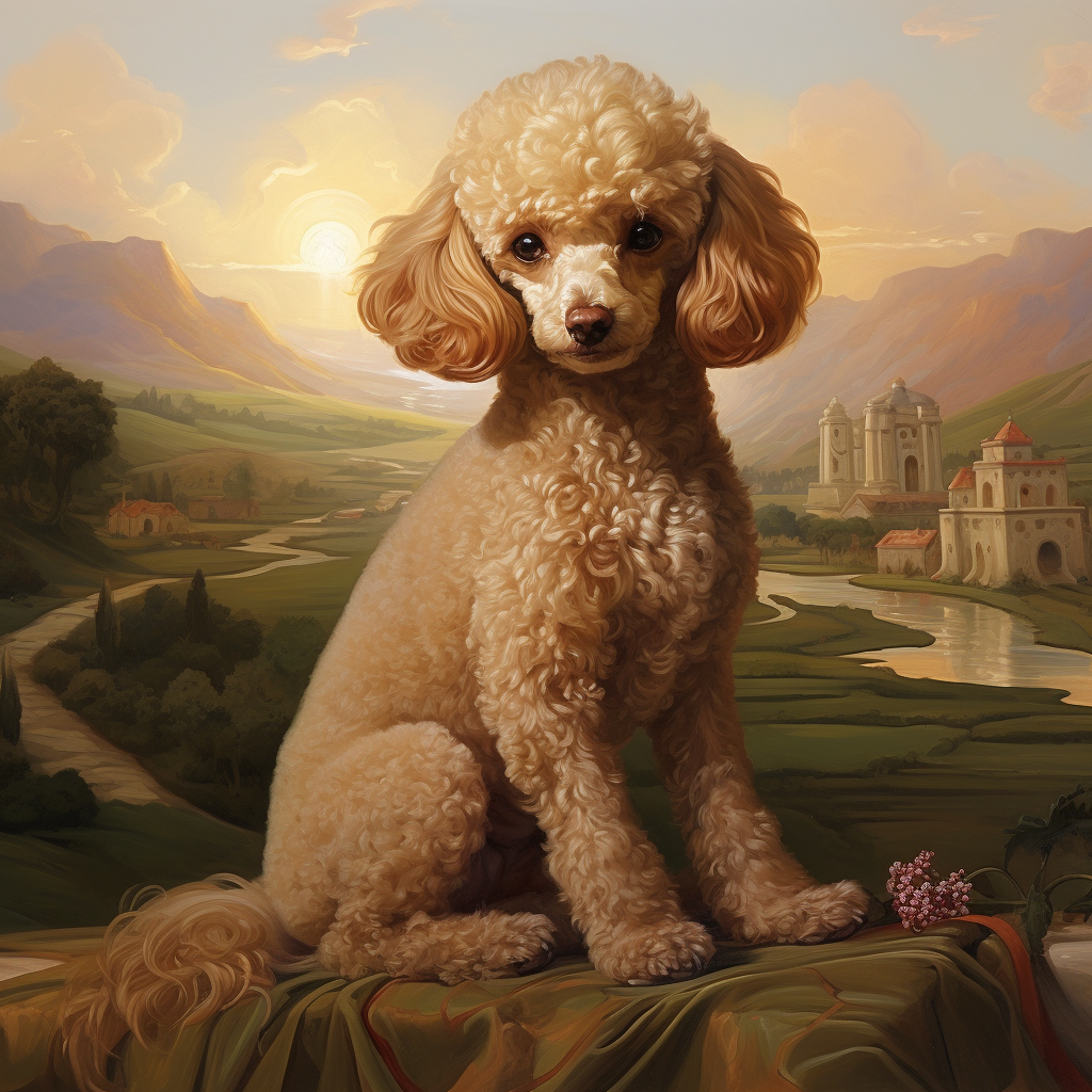 Elegant Toy Poodle in Landscape