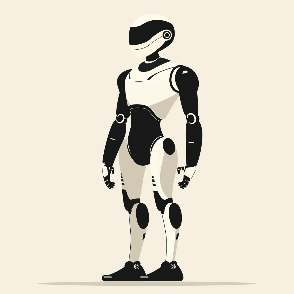 Minimalist Robot Vector Illustration