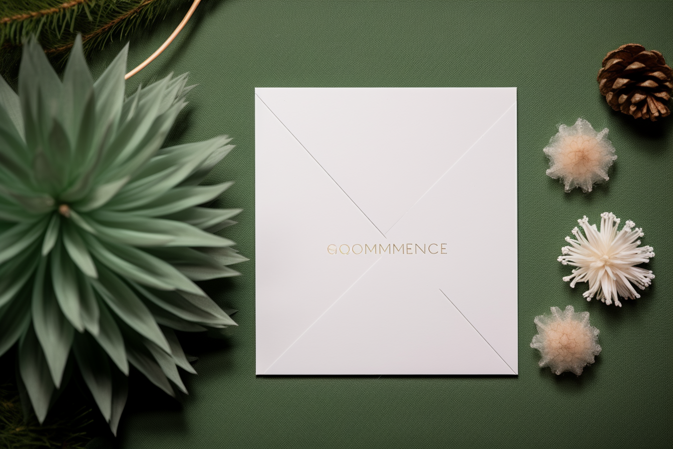 Elegant white mockup card with stylish green color palette