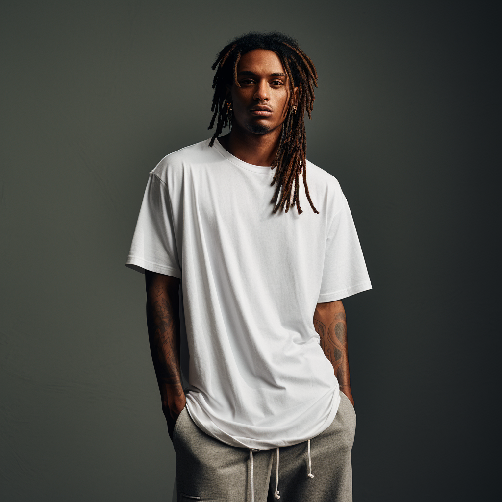 Fashionable men's white t-shirt