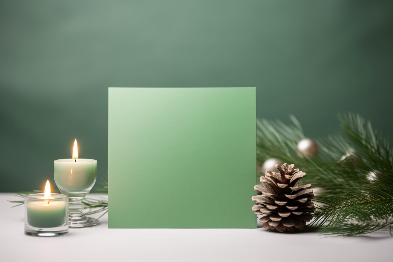 Elegant Mockup Card with Green Palette