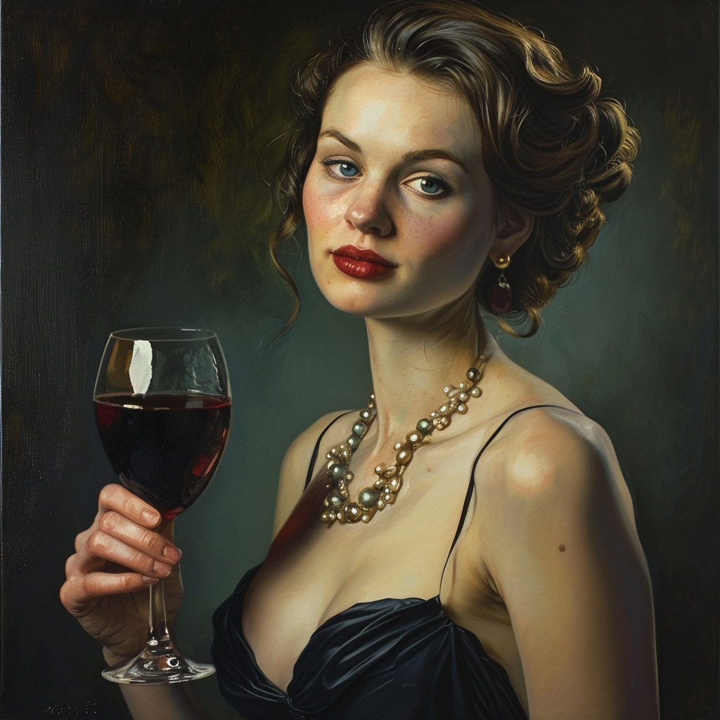 A beautiful woman holding a wine glass