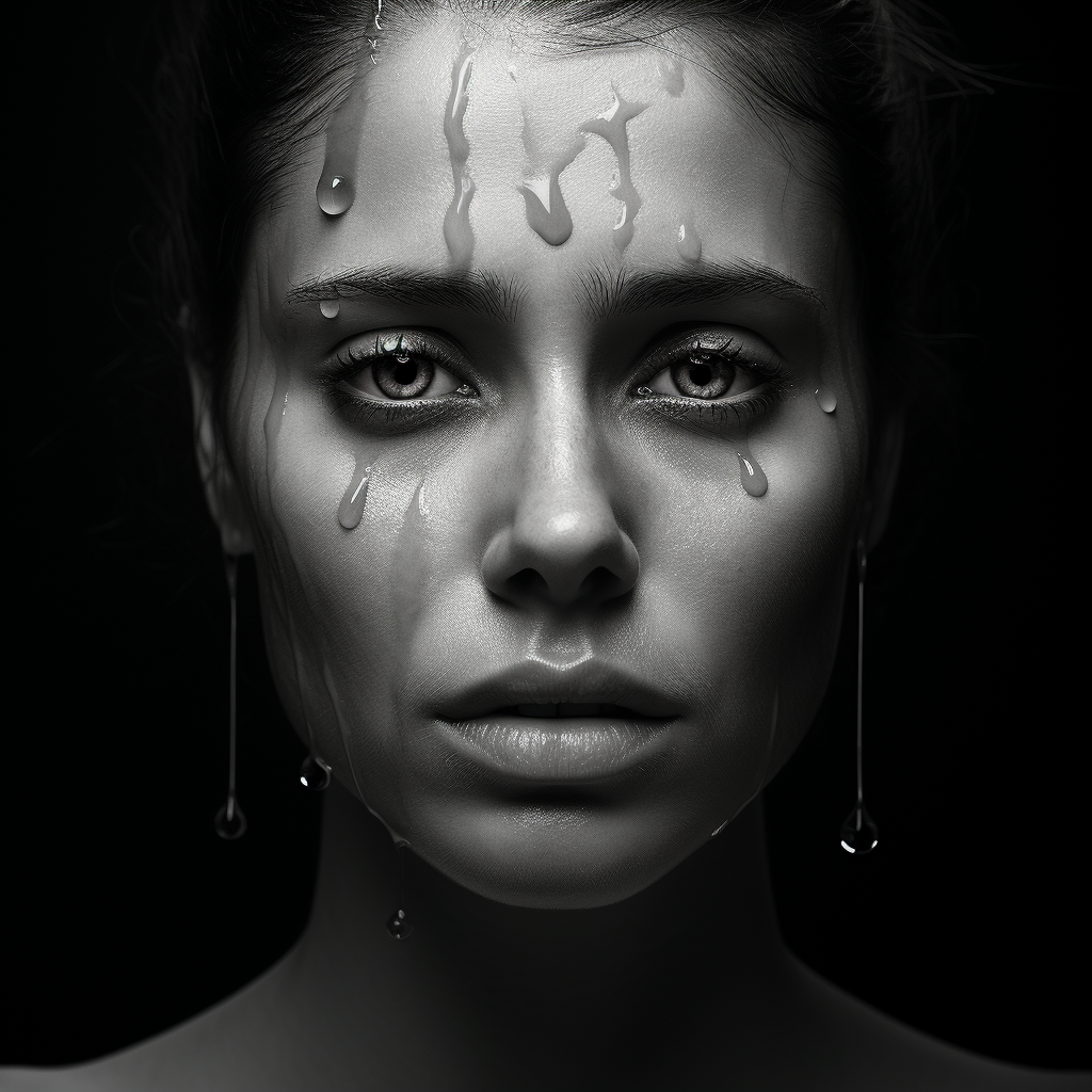 Crying Woman with Diamond Tears