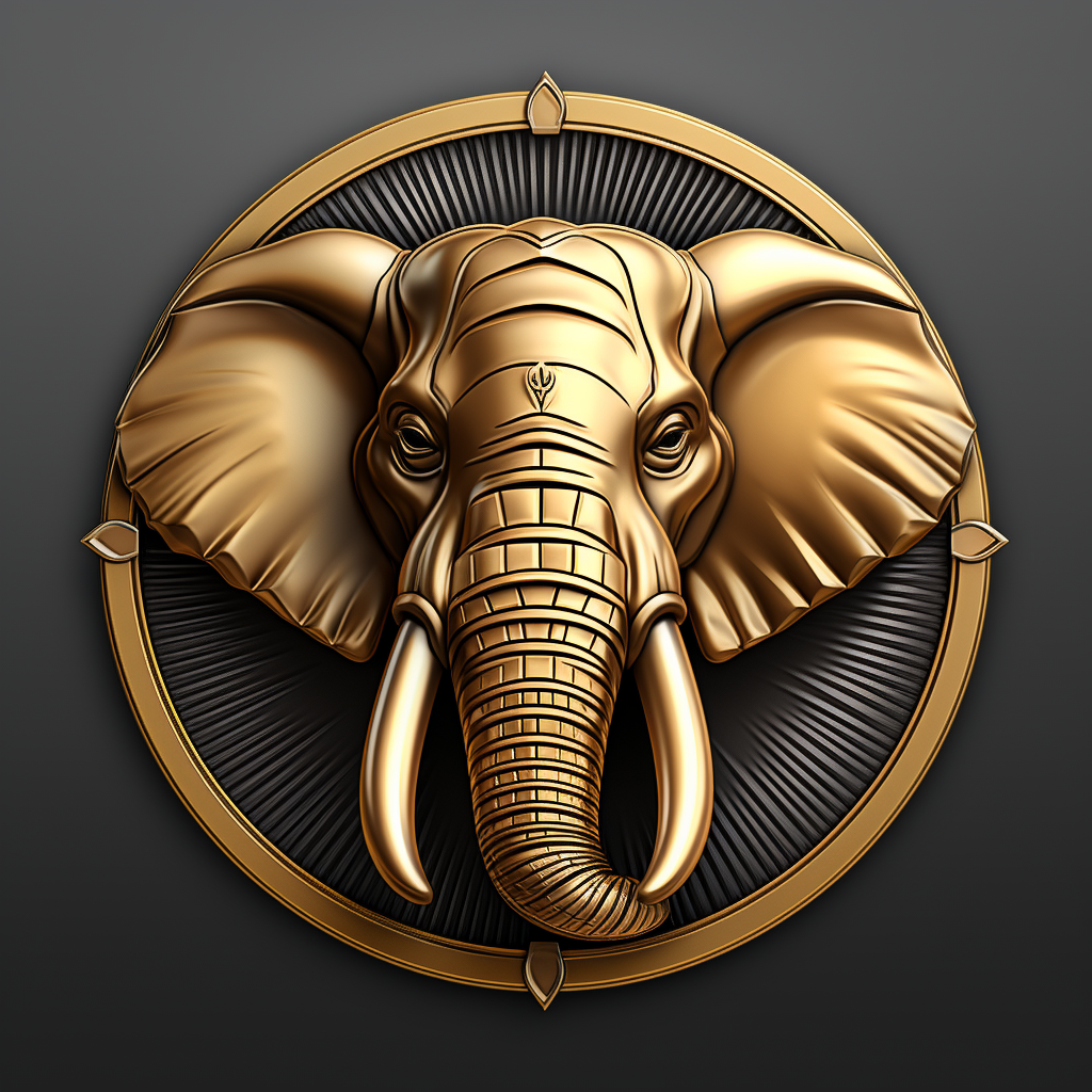 Elephant badge with simple design