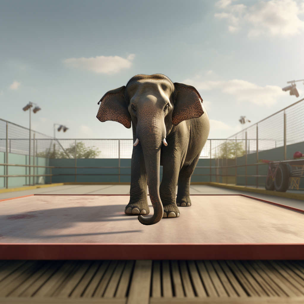 Elephant on Paddle Board Cinematic