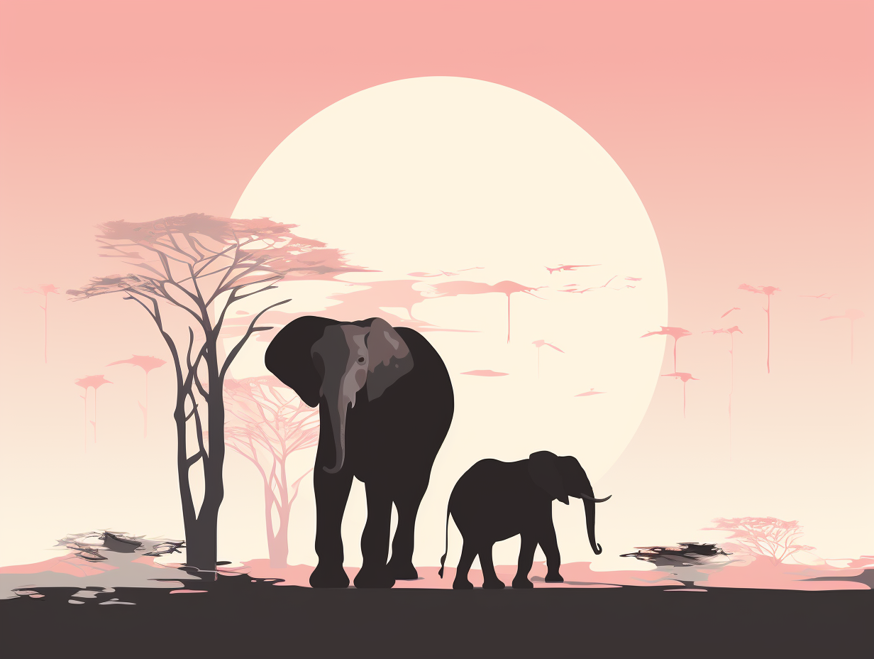 Simplistic Charm of Elephant Silhouettes