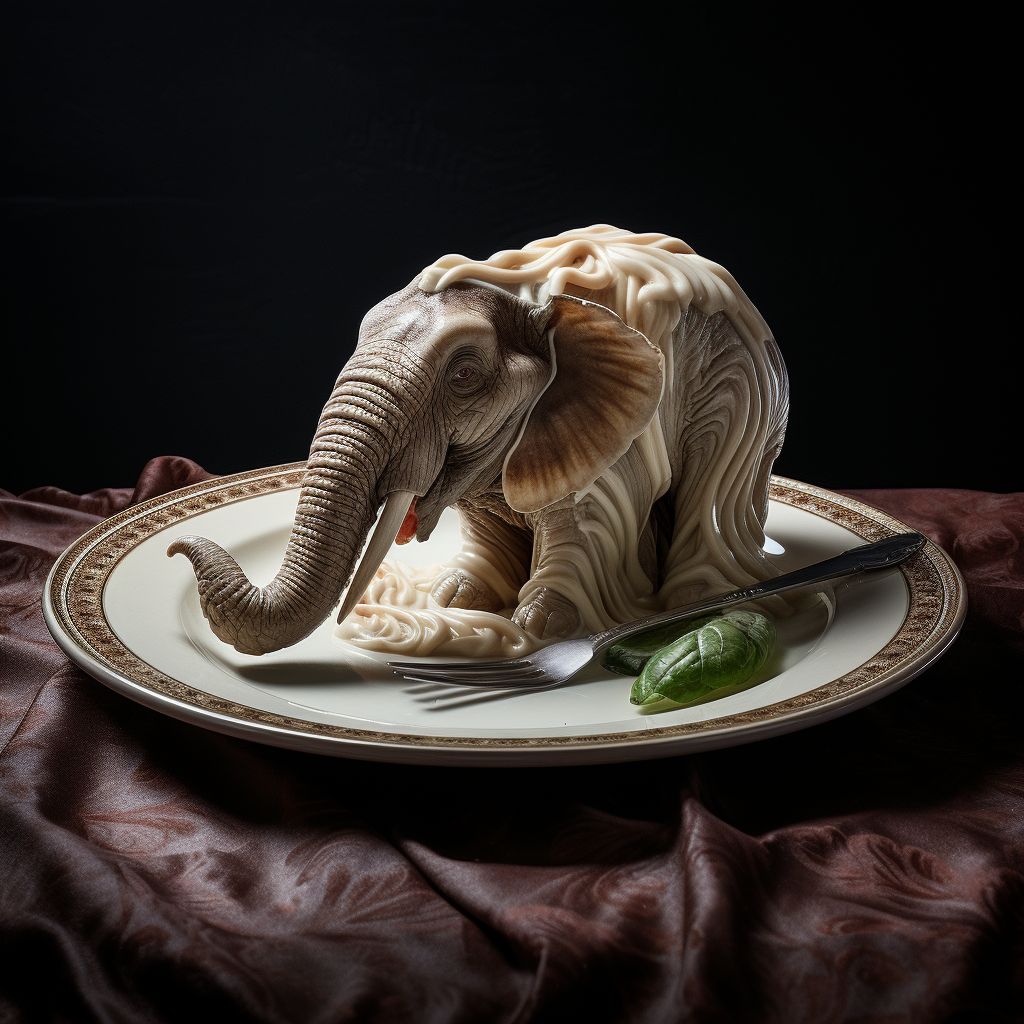 Elephant tail on a plate