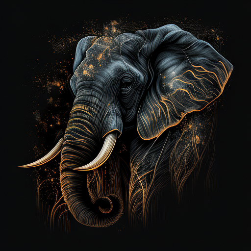 Elestial elephant t-shirt design