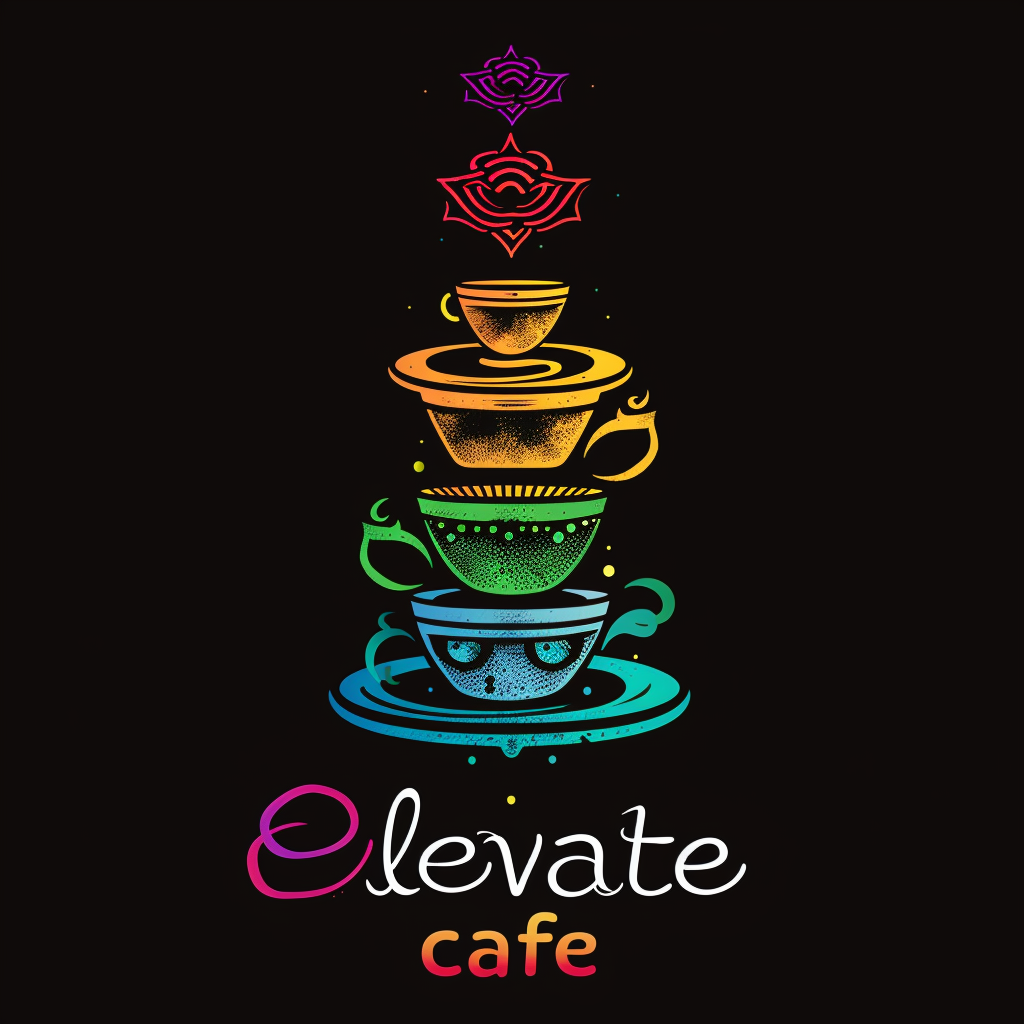 Colorful Elevate Cafe Logo Design