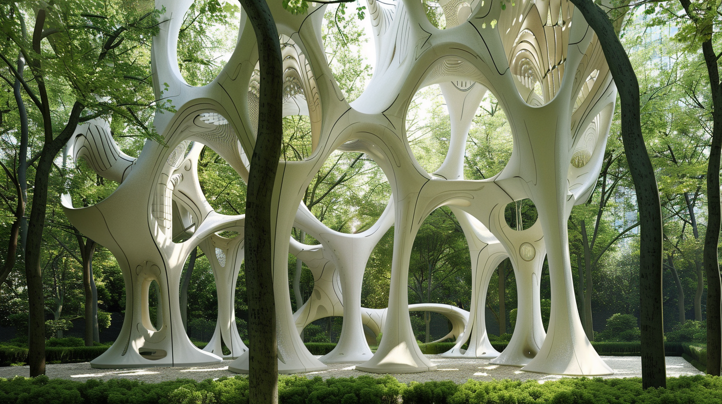 Trees and porcelain biomimicry structure photo