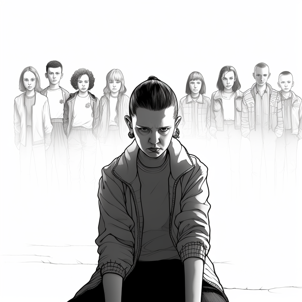 Sketch of Eleven from Stranger Things