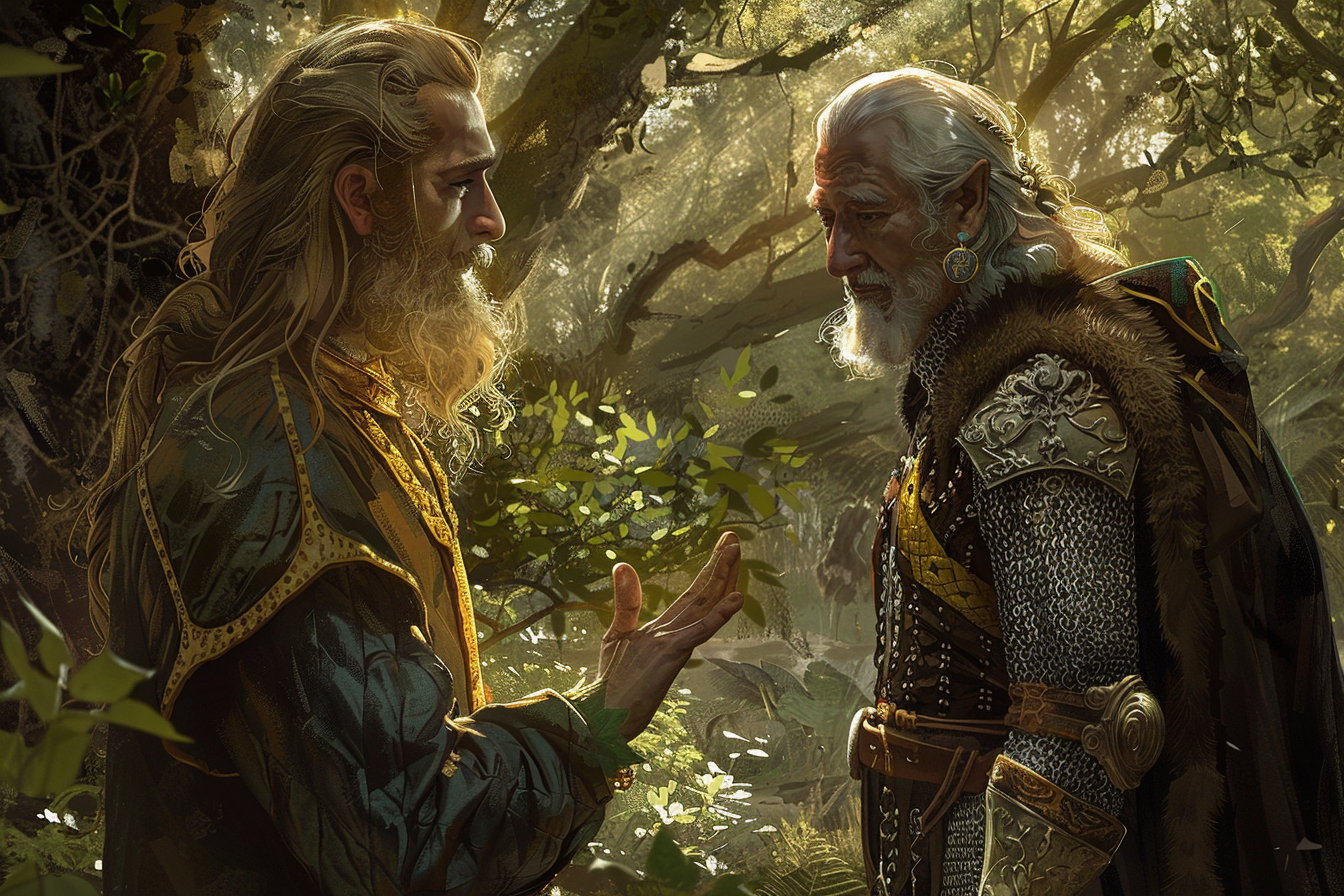 Half Elf Paladin Arguing Homeless Man