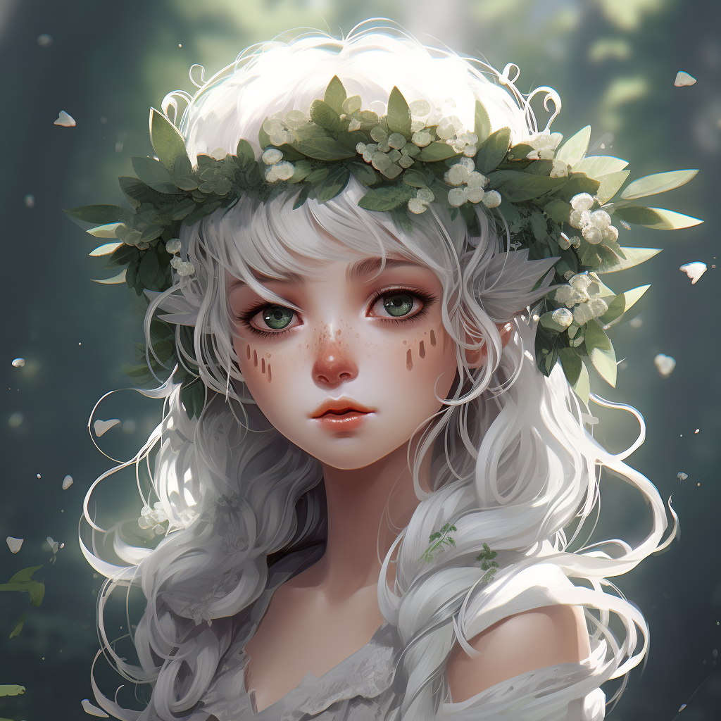 Beautiful elf girl playing pan flute amidst nature