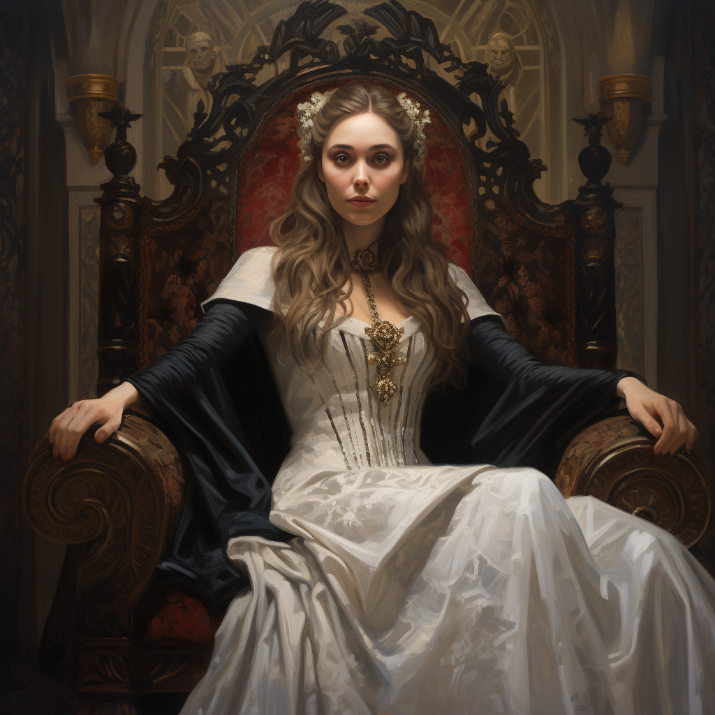 Elizabeth Olsen in Gothic Throne Room