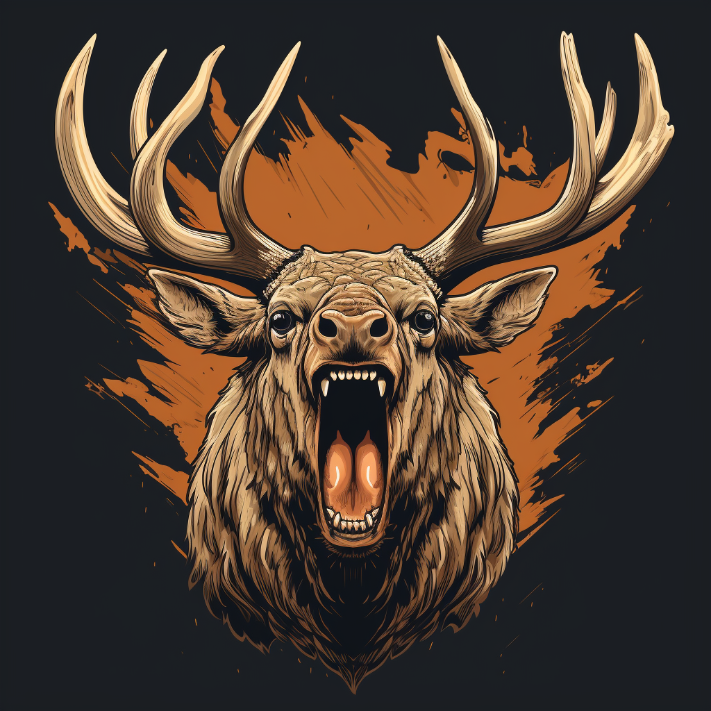 Elk Head Bugling with Large Antlers