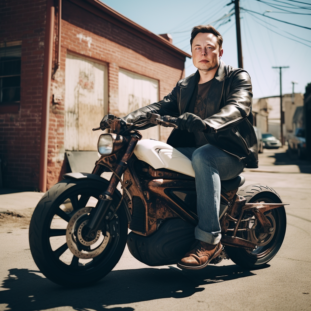 Elon Musk on Bike