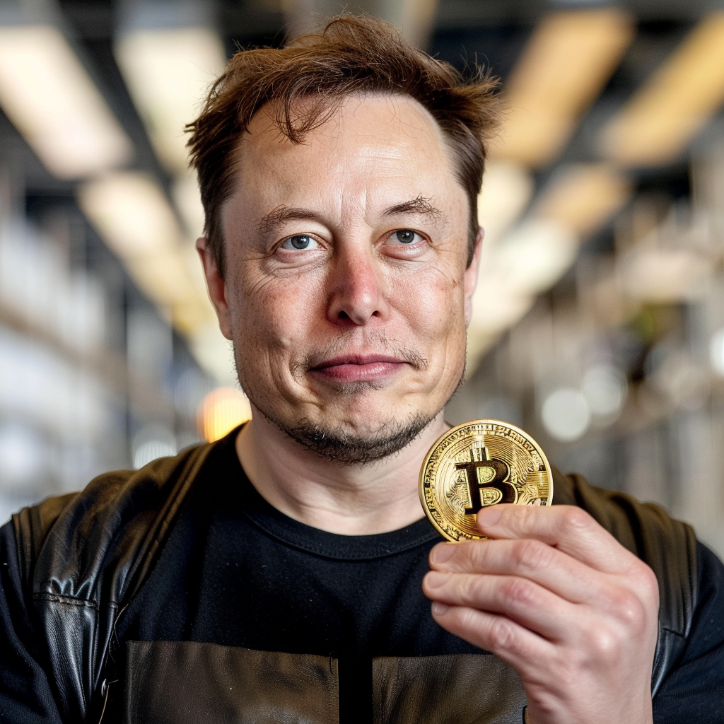 Elon Musk with Bitcoin Image