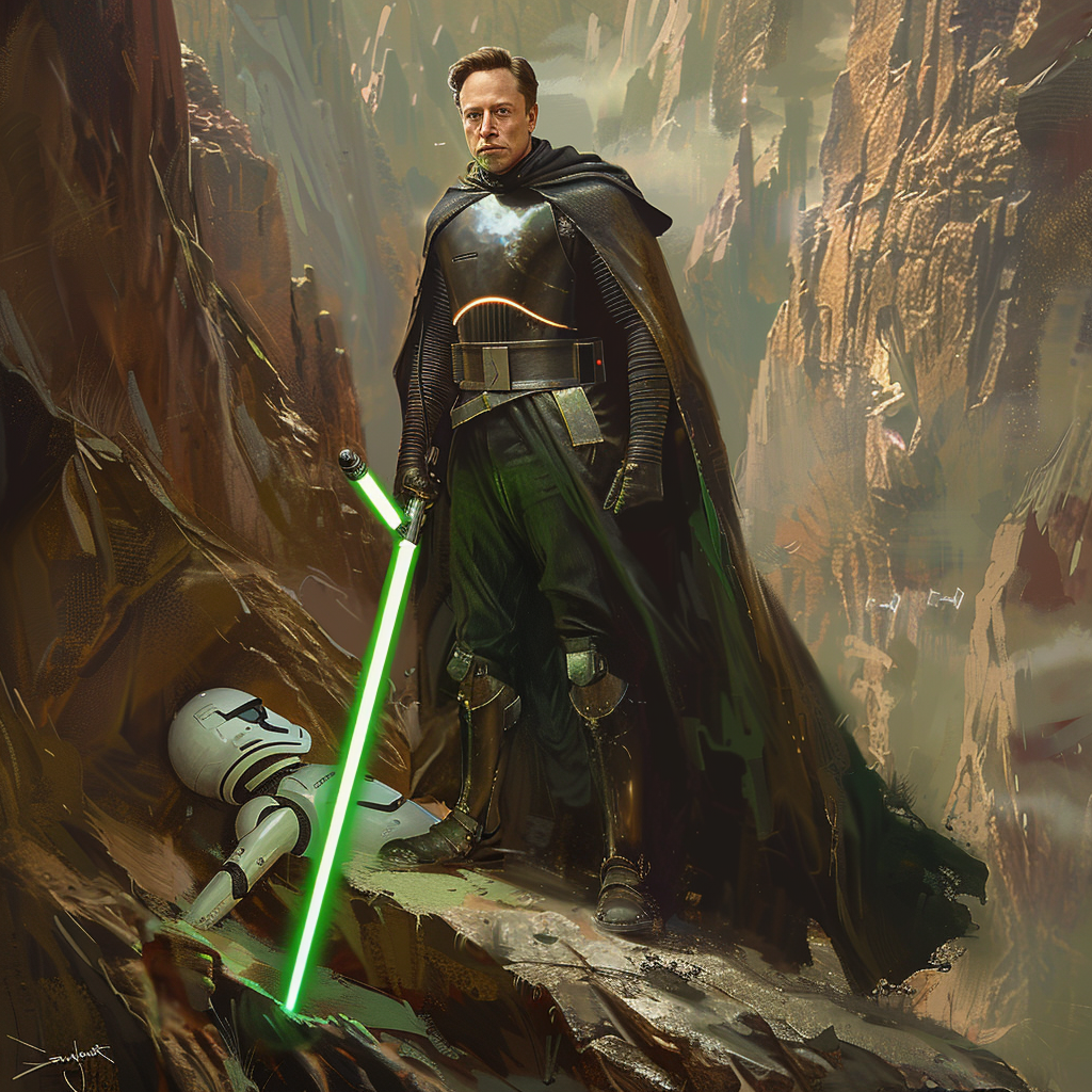 Elon Musk Jedi Lightsaber Precipice Image