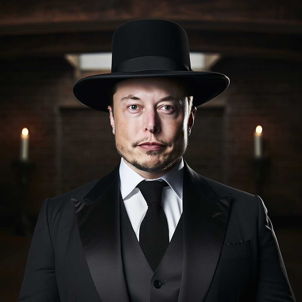 Elon Musk in stylish suit and tie