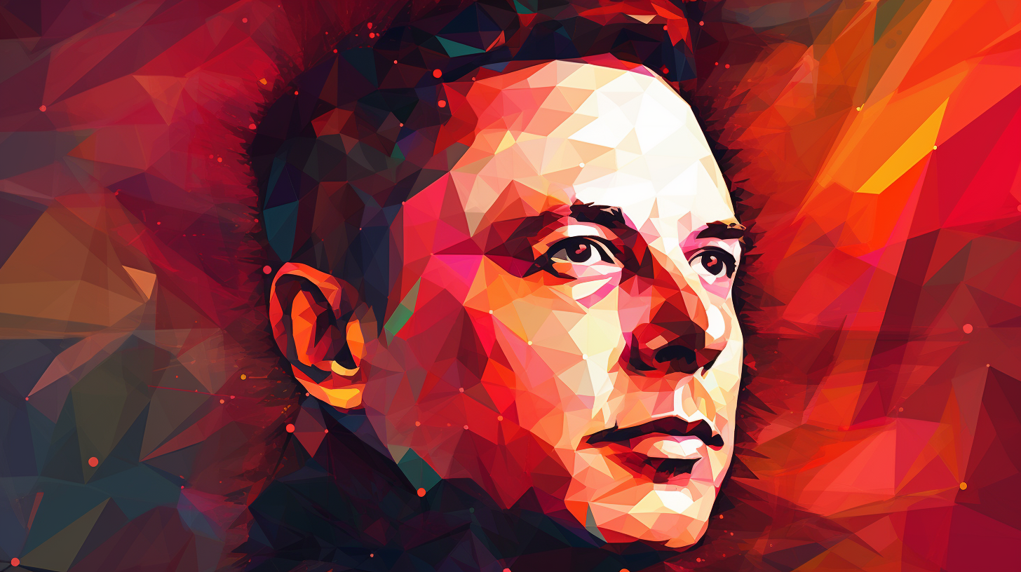 Abstract Triangles Portrait of Elon Musk