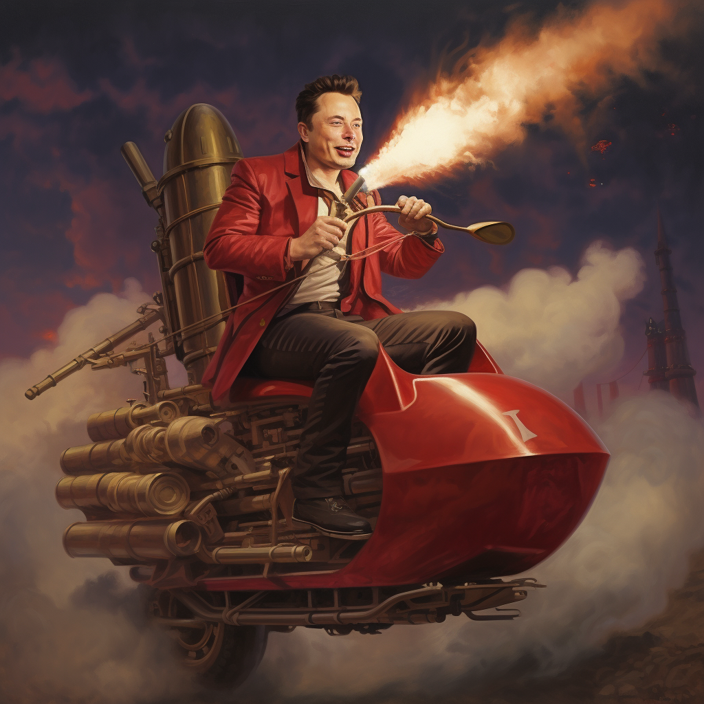 Elon riding rocket with $FROK