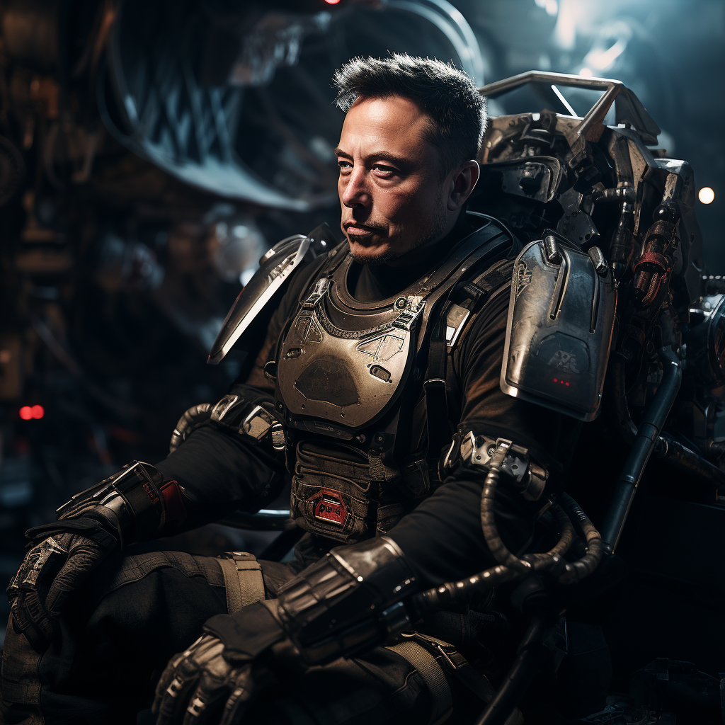 Elon Musk in Mech Battle Suit