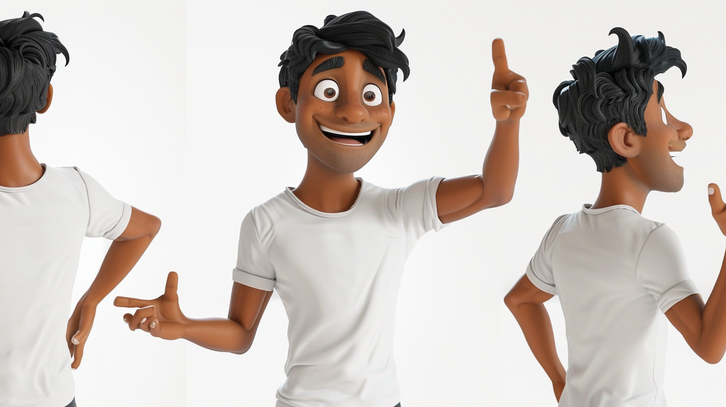 White background character poses expressions