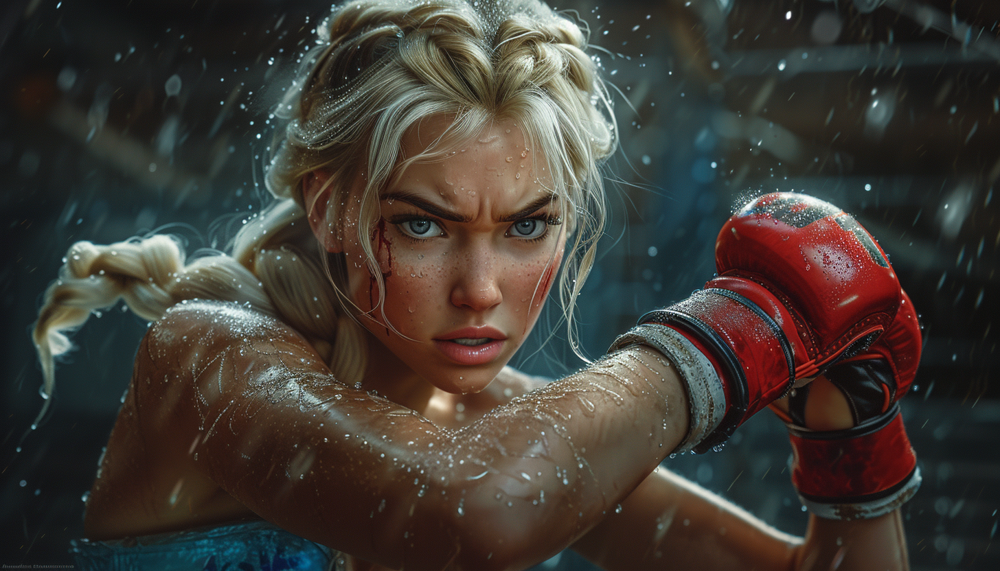 Elsa from Disney's Frozen in UFC match