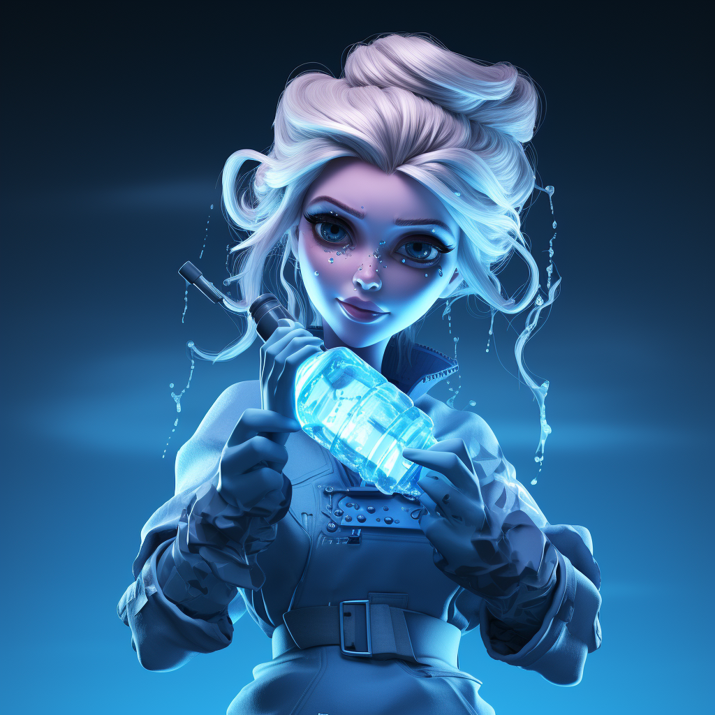 Elsa with hand up and glove