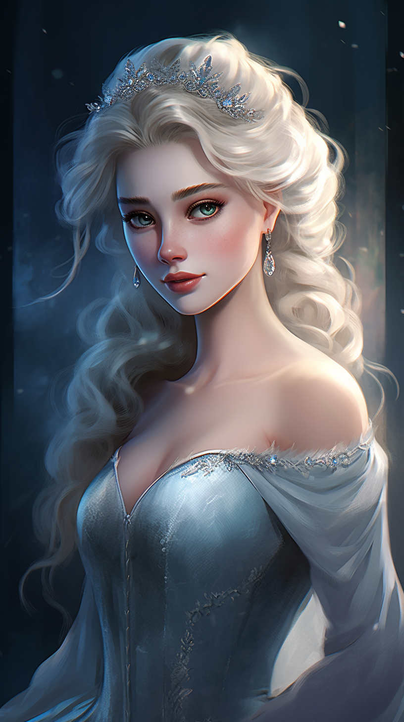 Realistic Elsa in Japanese Light Novel Style