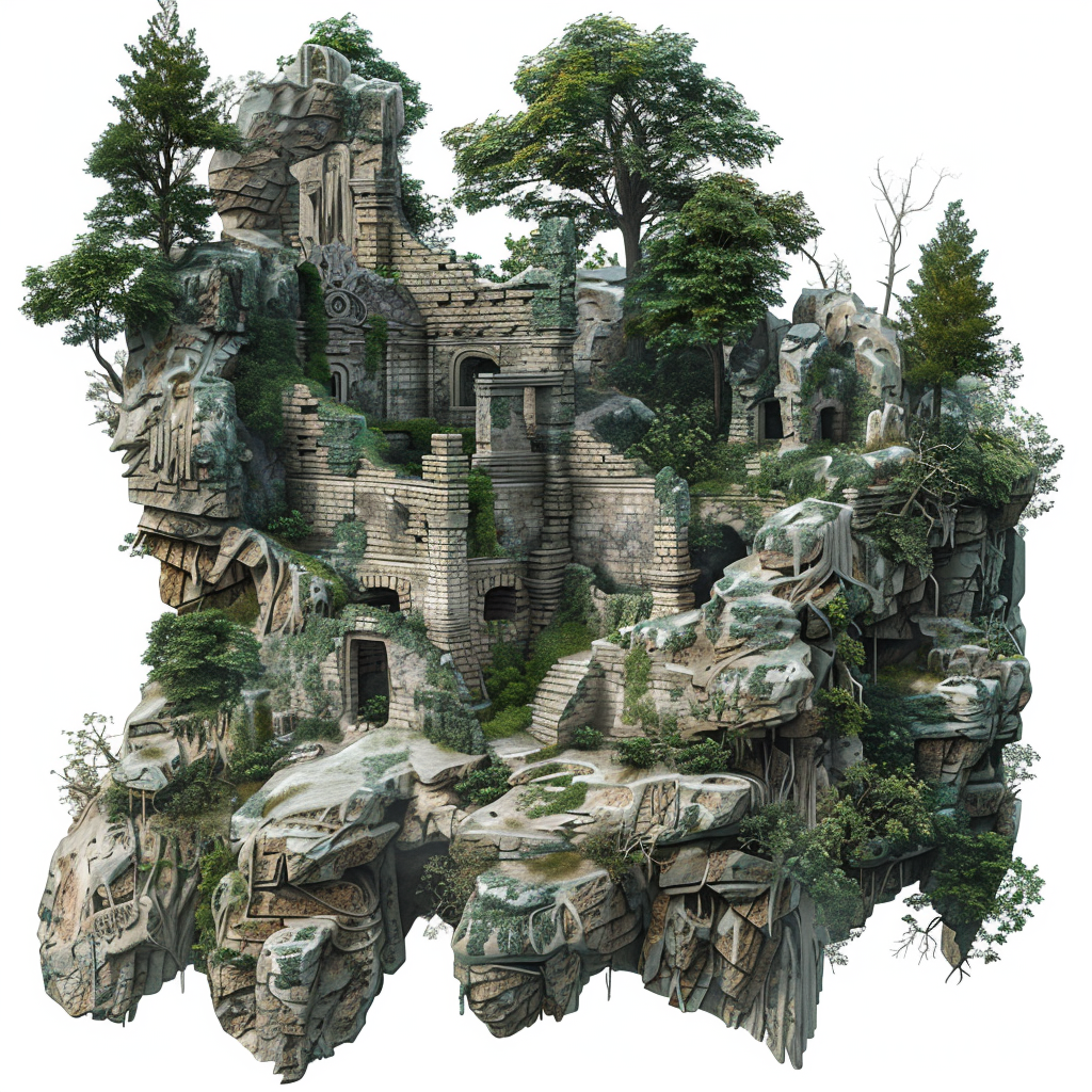 Ruins of elven outpost in forest