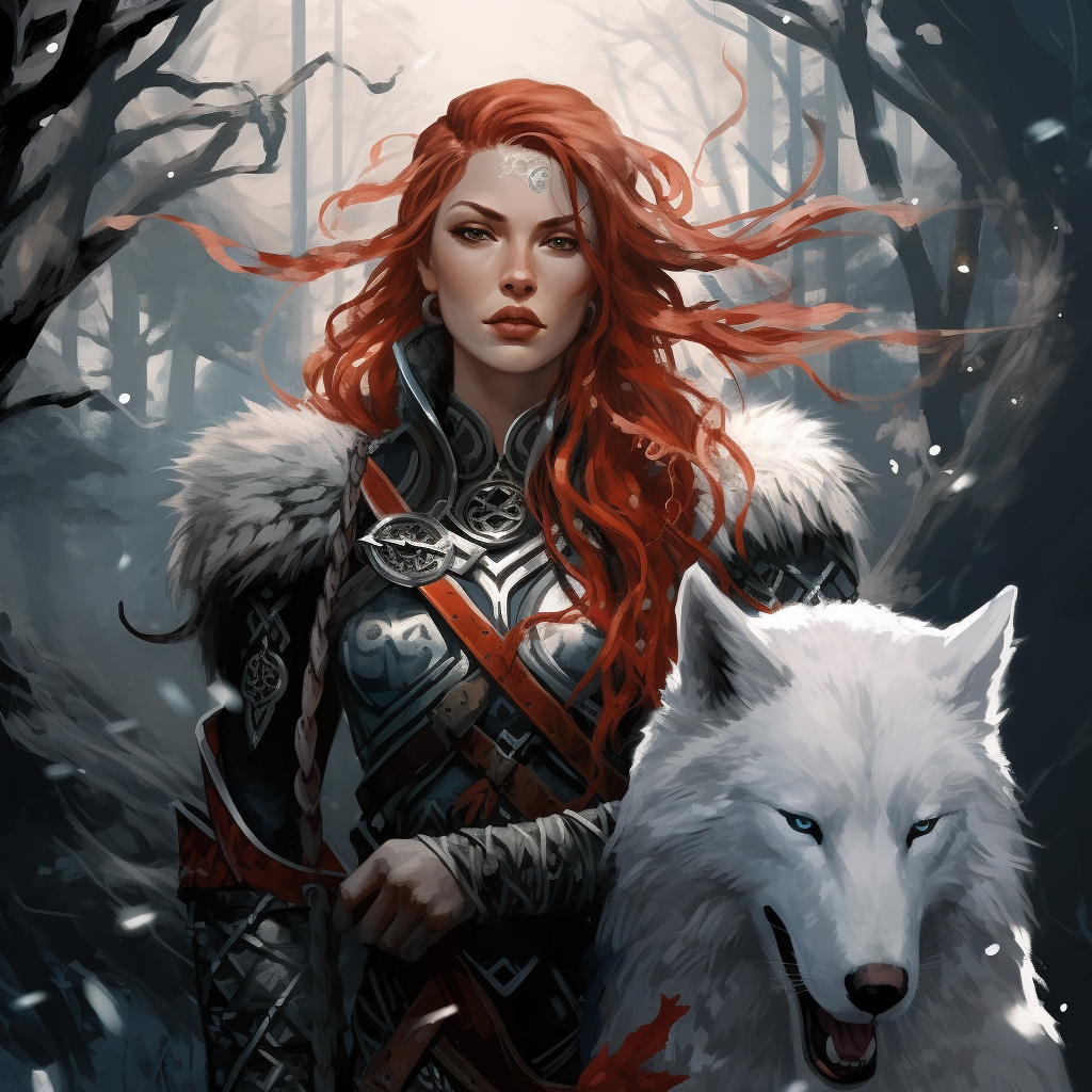 Mystical Elven Archer with Red Hair