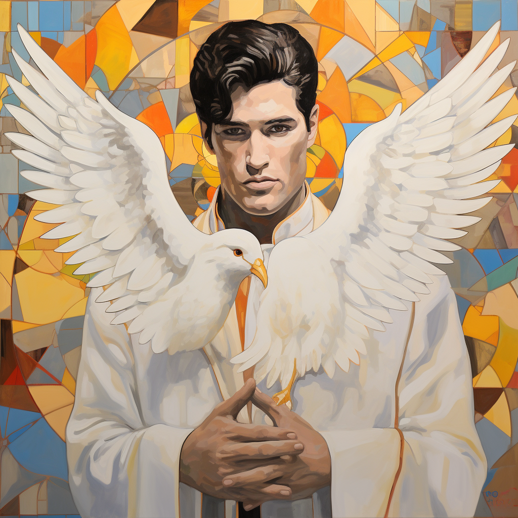 Elvis Presley as a dove in cinematic scene