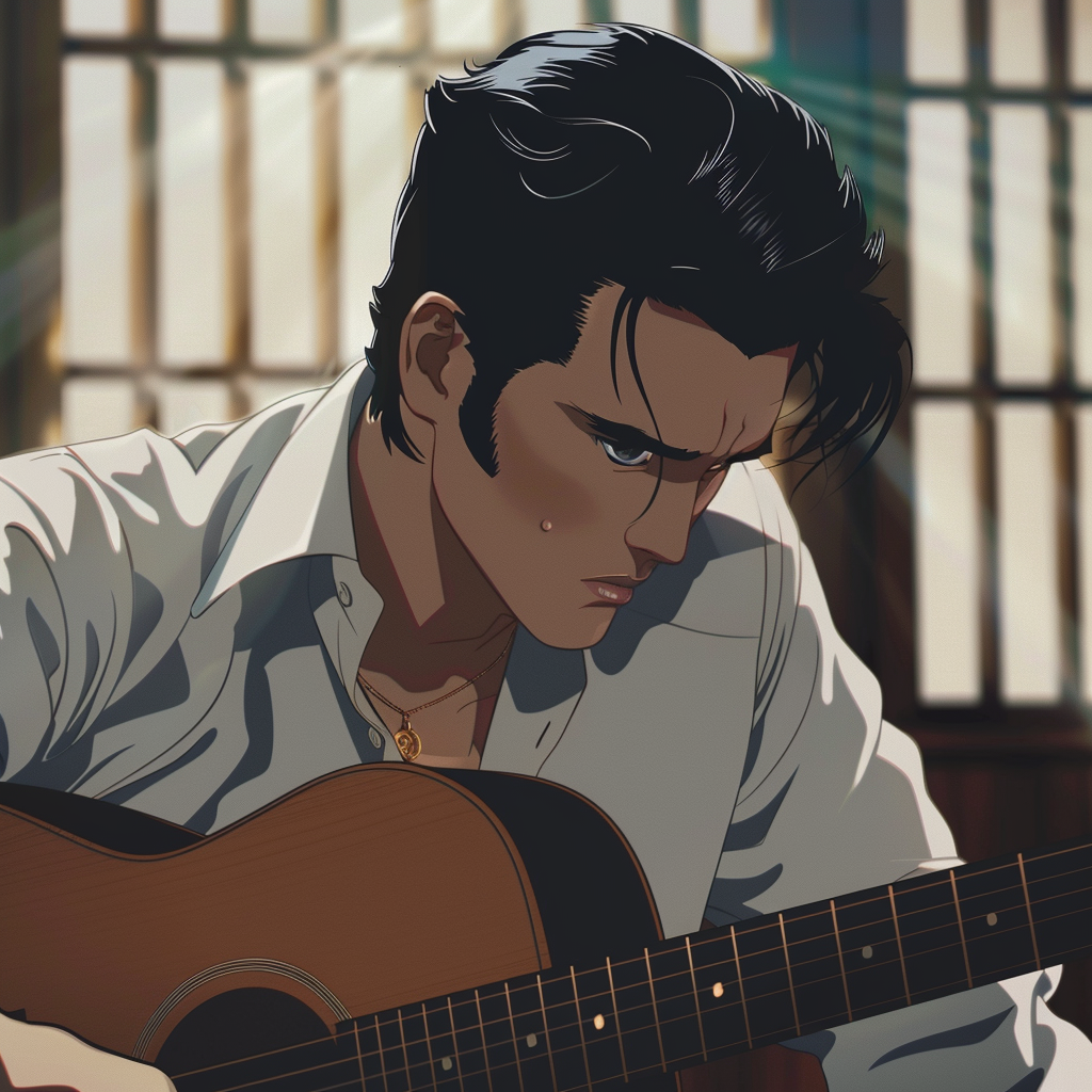 Anime character inspired by Elvis