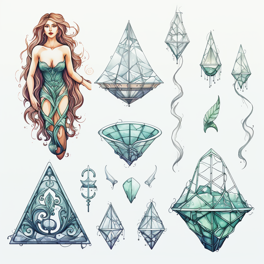 Stunning elvish mermaid themed web icons