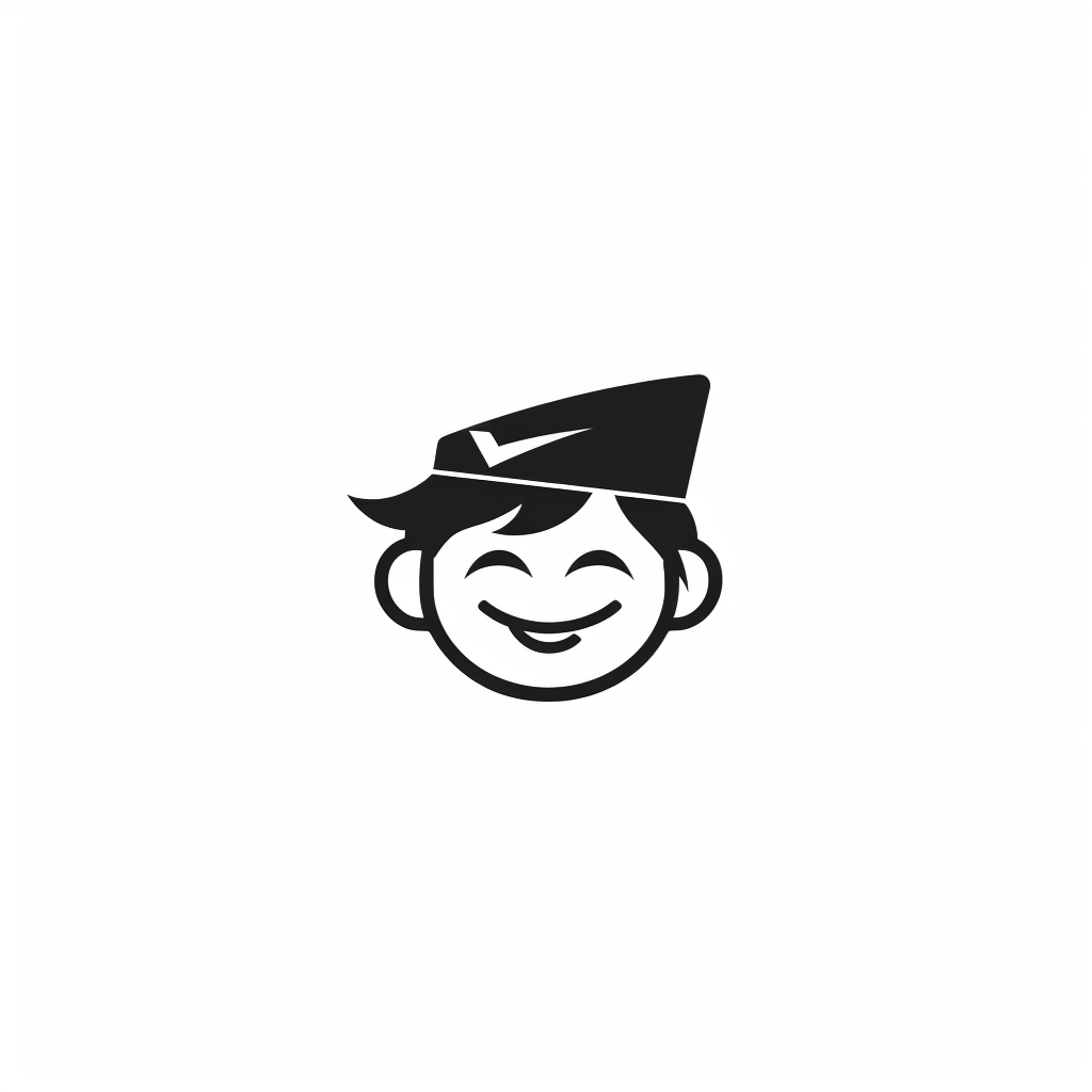 Smiling email logo pilot hat