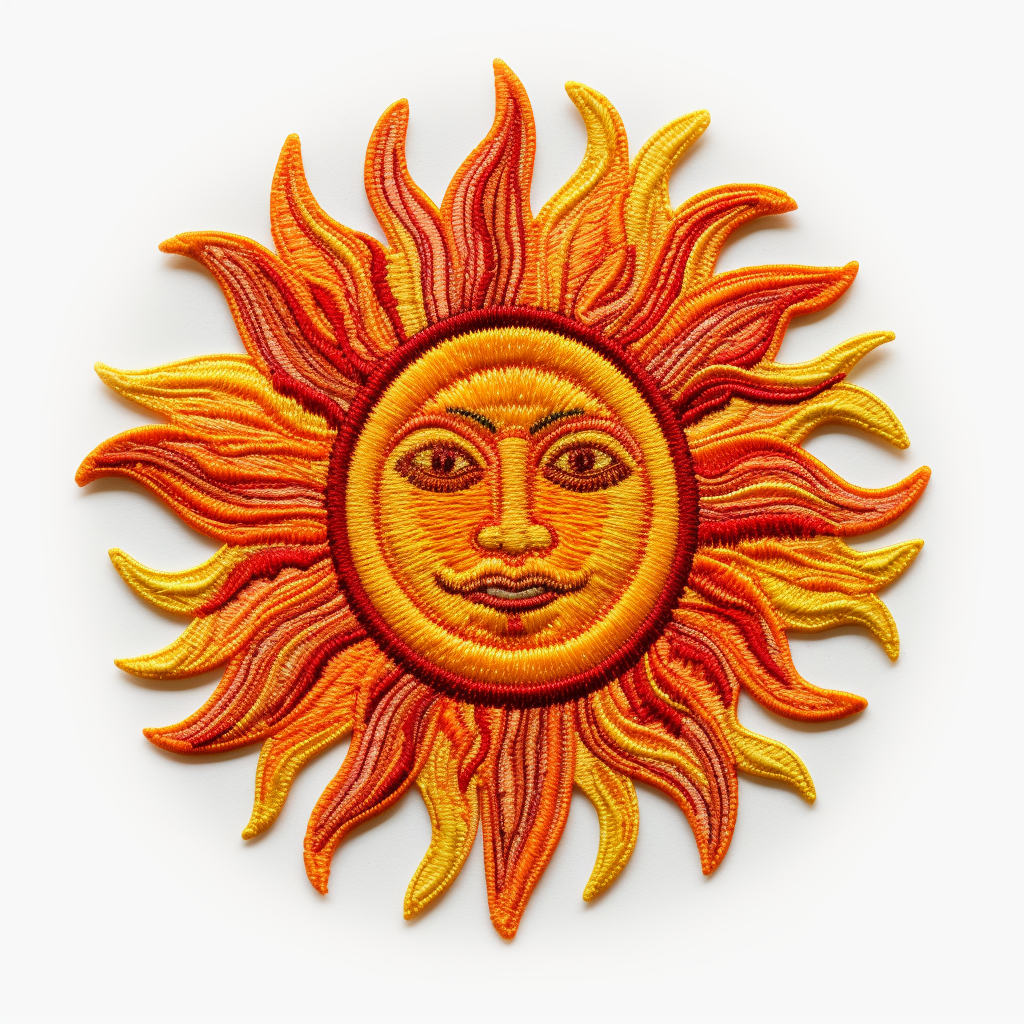 Colorful sun fabric patch