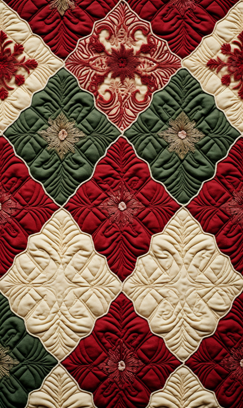 Beautiful yarn embroidered heirloom quilt pattern