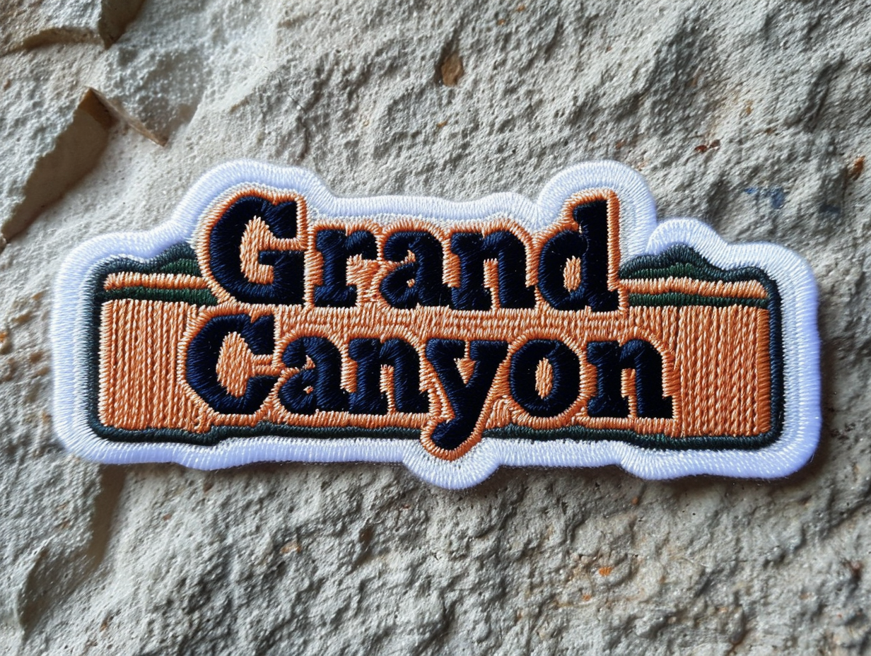 embroidered national park patch grand canyon white background