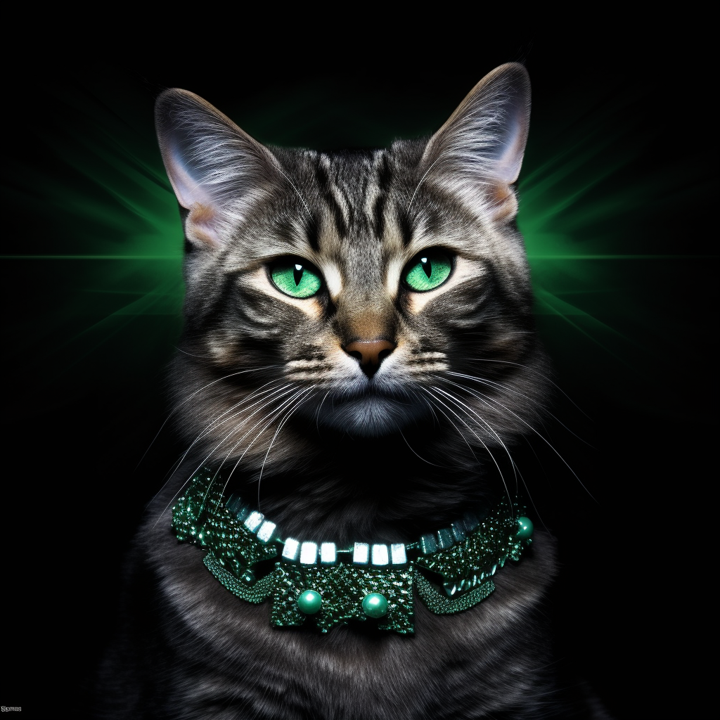 Enchanting Emerald Green Cat Image