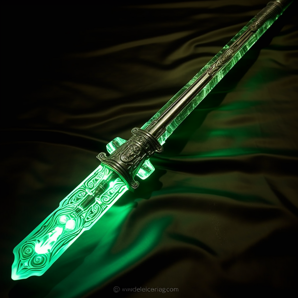 Vibrant emerald-green Jedi blade