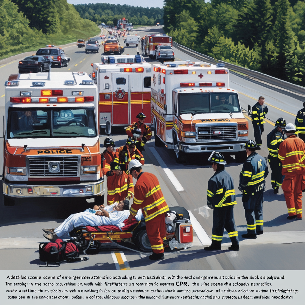 First Aid Team at Traffic Accident