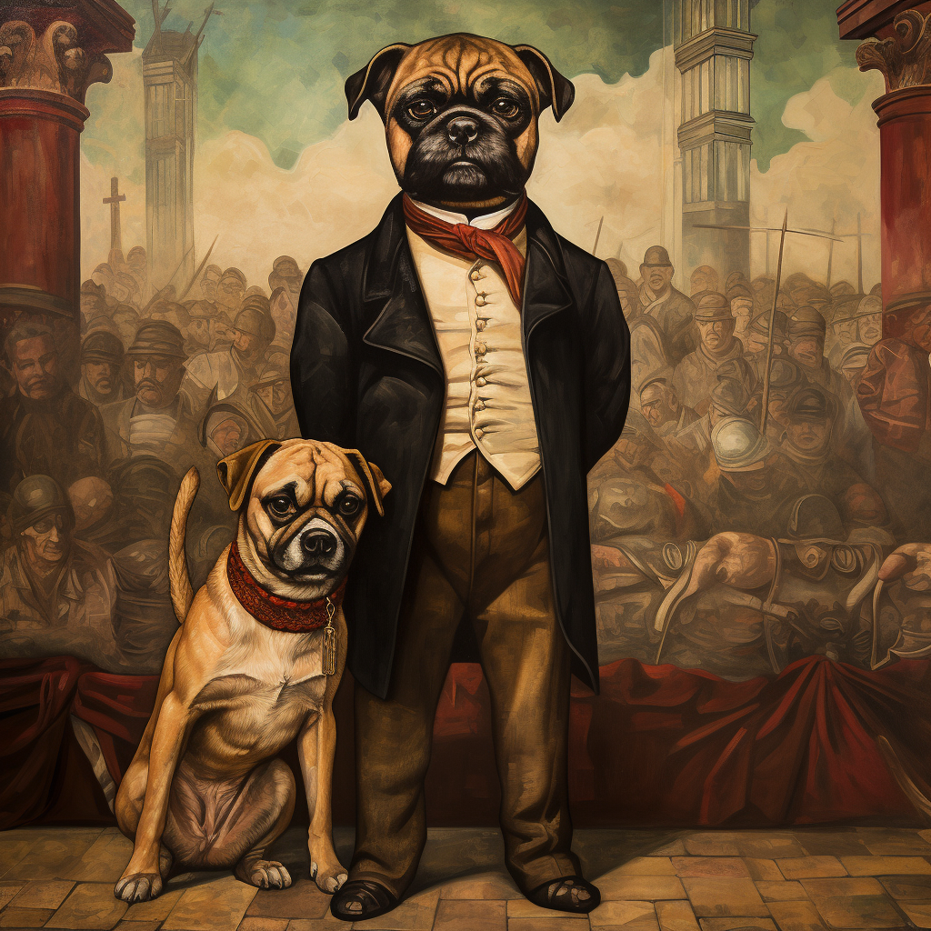 Emiliano Zapata as Dog in Mexican Revolution Mural