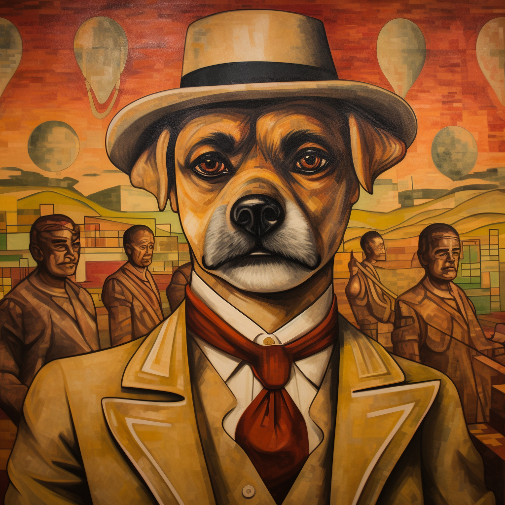 Emiliano Zapata as a Dog on Mexican Revolution Mural