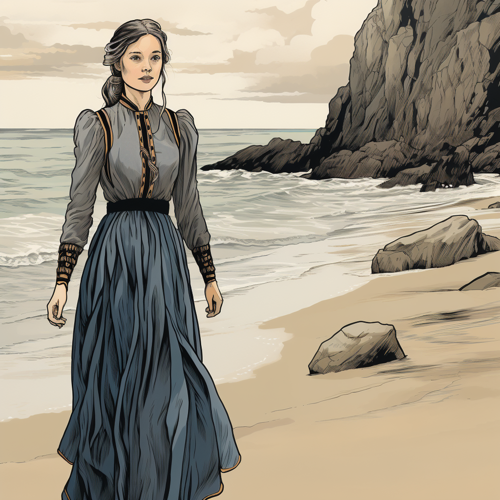 Image of Emily Byrd Starr by the Seashore