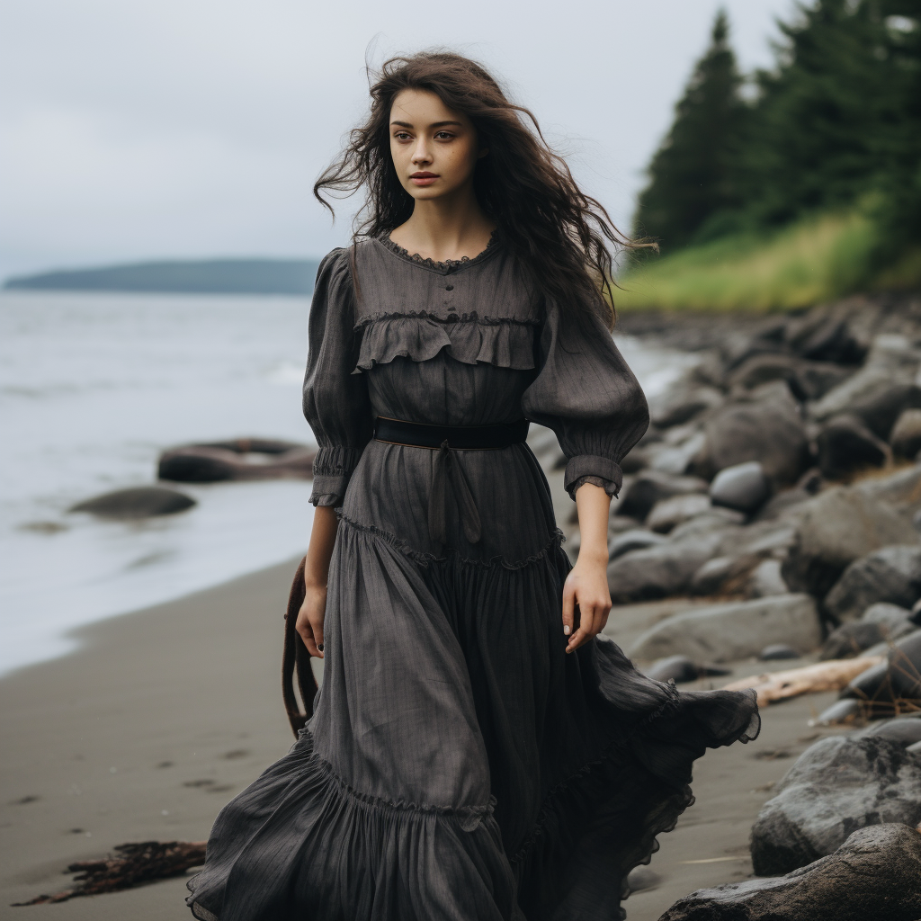 Illustration of Emily Starr strolling along the Canadian coast